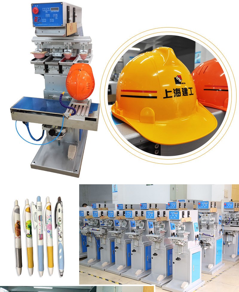 4 color pad printing machine for safety helmet