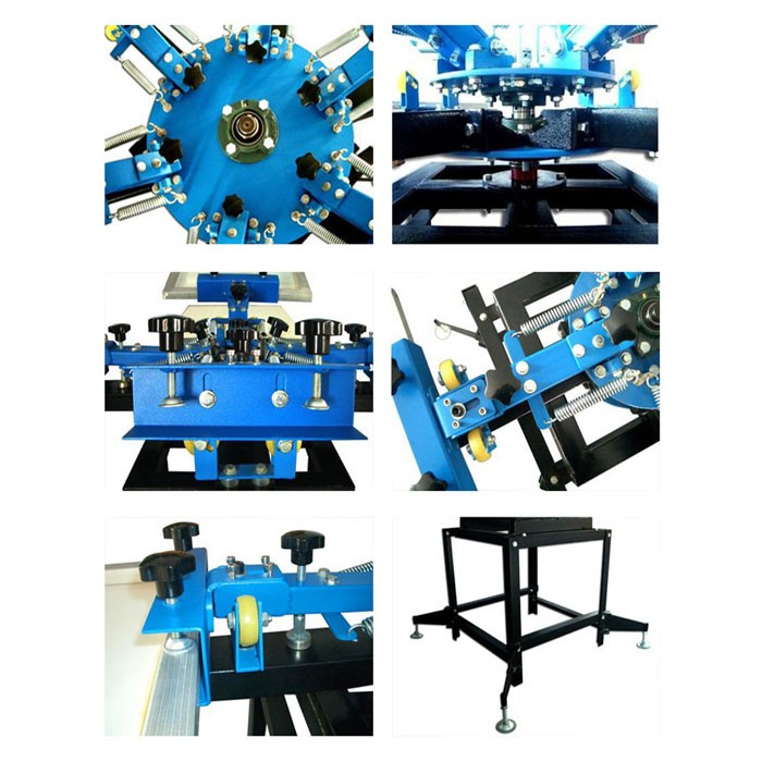 8 Colors 8 Stations Carousel Screen Printing Press