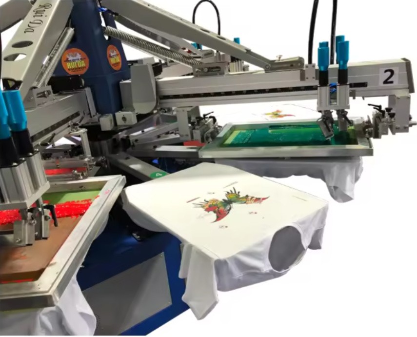 3 Color 8 Stations Automatic T shirt Silk Screen Printing Machine 