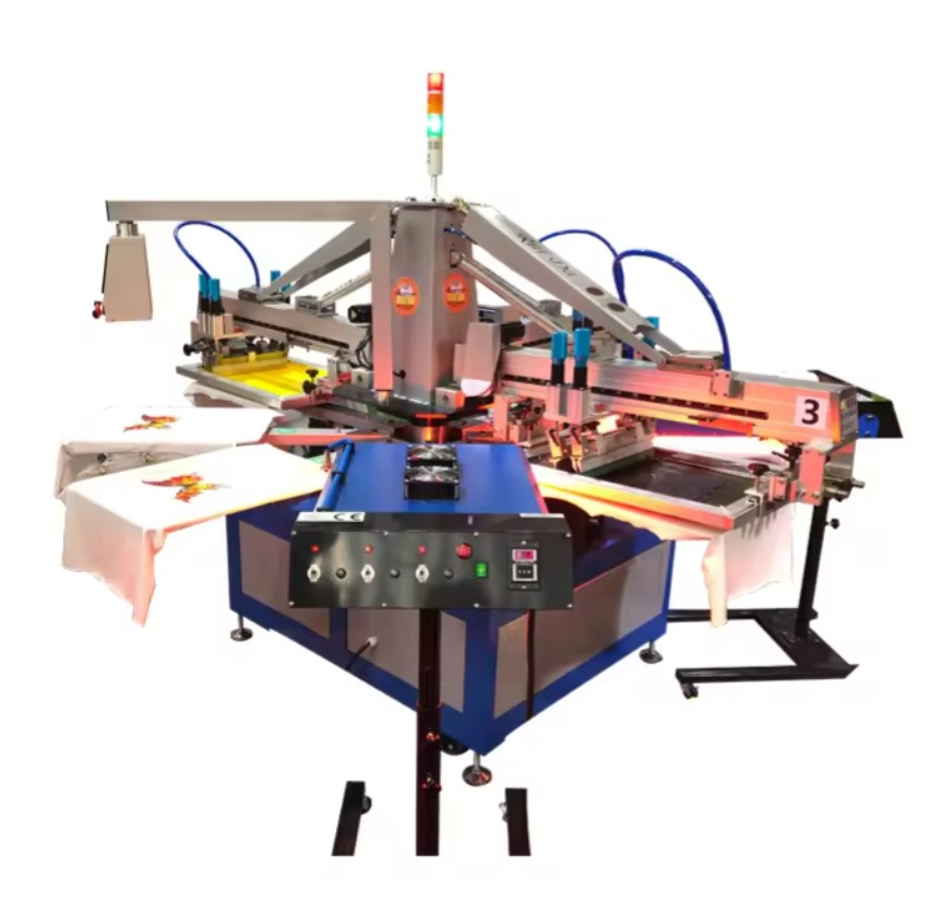 3 Color 8 Stations Automatic T shirt Silk Screen Printing Machine 